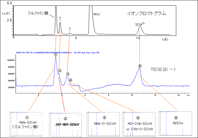図1:IC-MSによるイオン性不純物の分析例