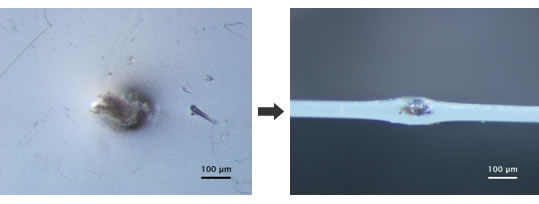 写真：埋没物の簡易断面作製過程
